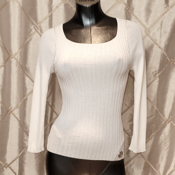 Roberto Cavalli brand new without Tags open back gorgeous white top sz 44 - Picture 2 of 7